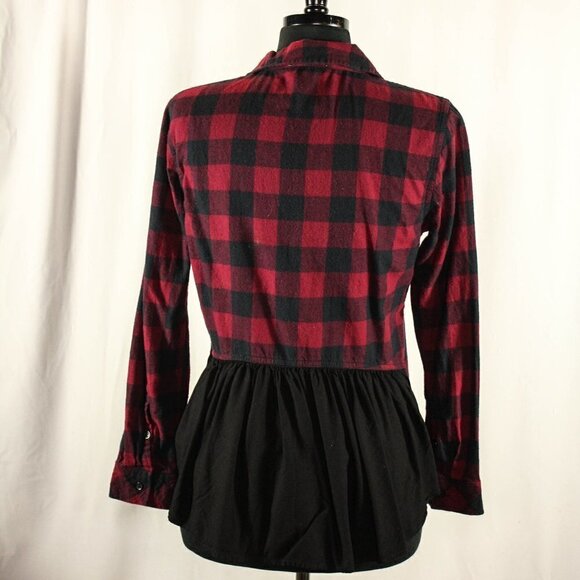 beachlunchlounge Plaid Button Down Peplum … - Picture 3 of 3
